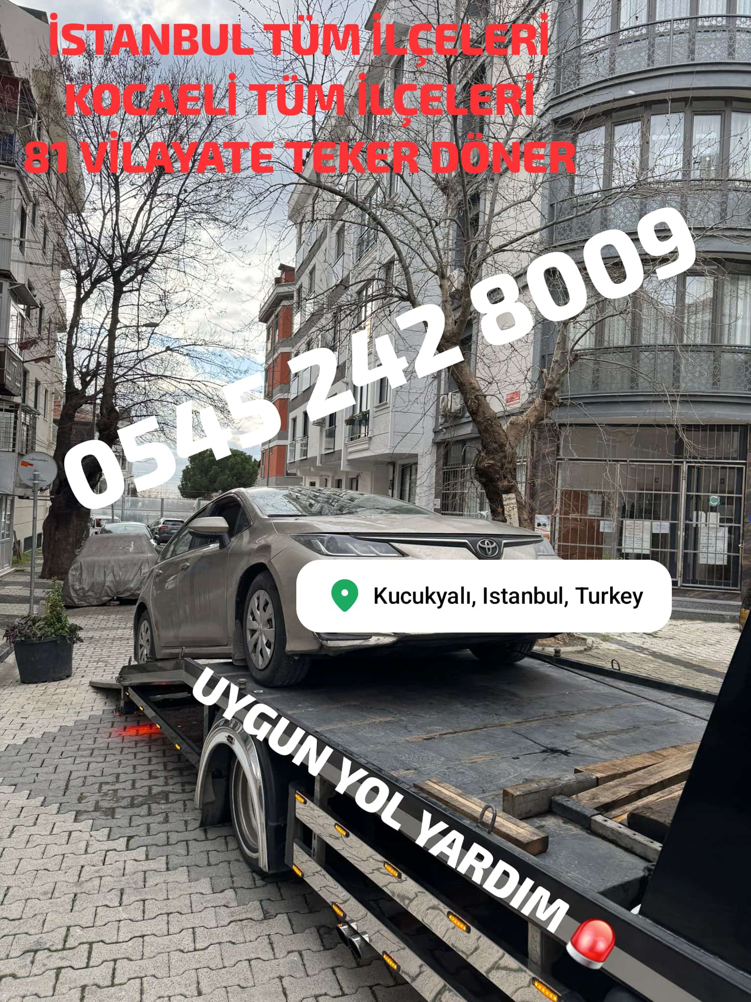 7/24 Acil Çekici ve Yol Yardım Hizmeti  Derince Çekici 